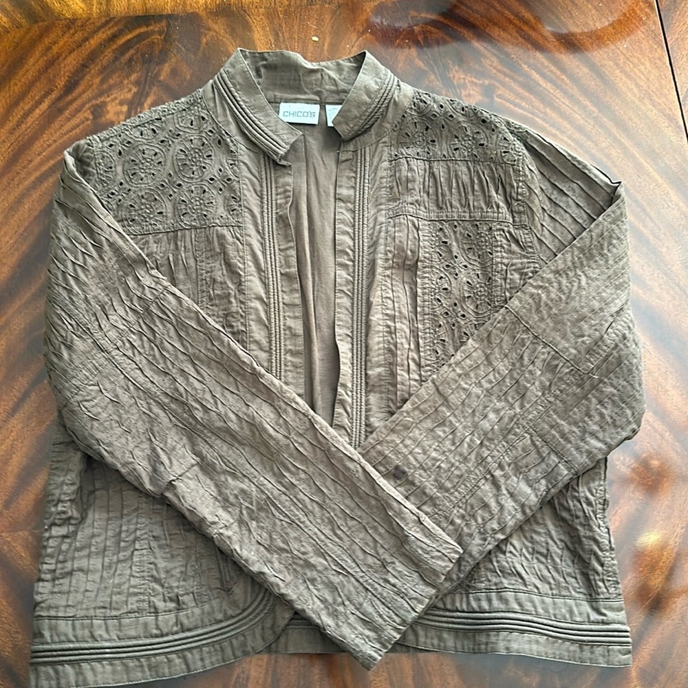 Chicos Brown Long Sleeve Jacket